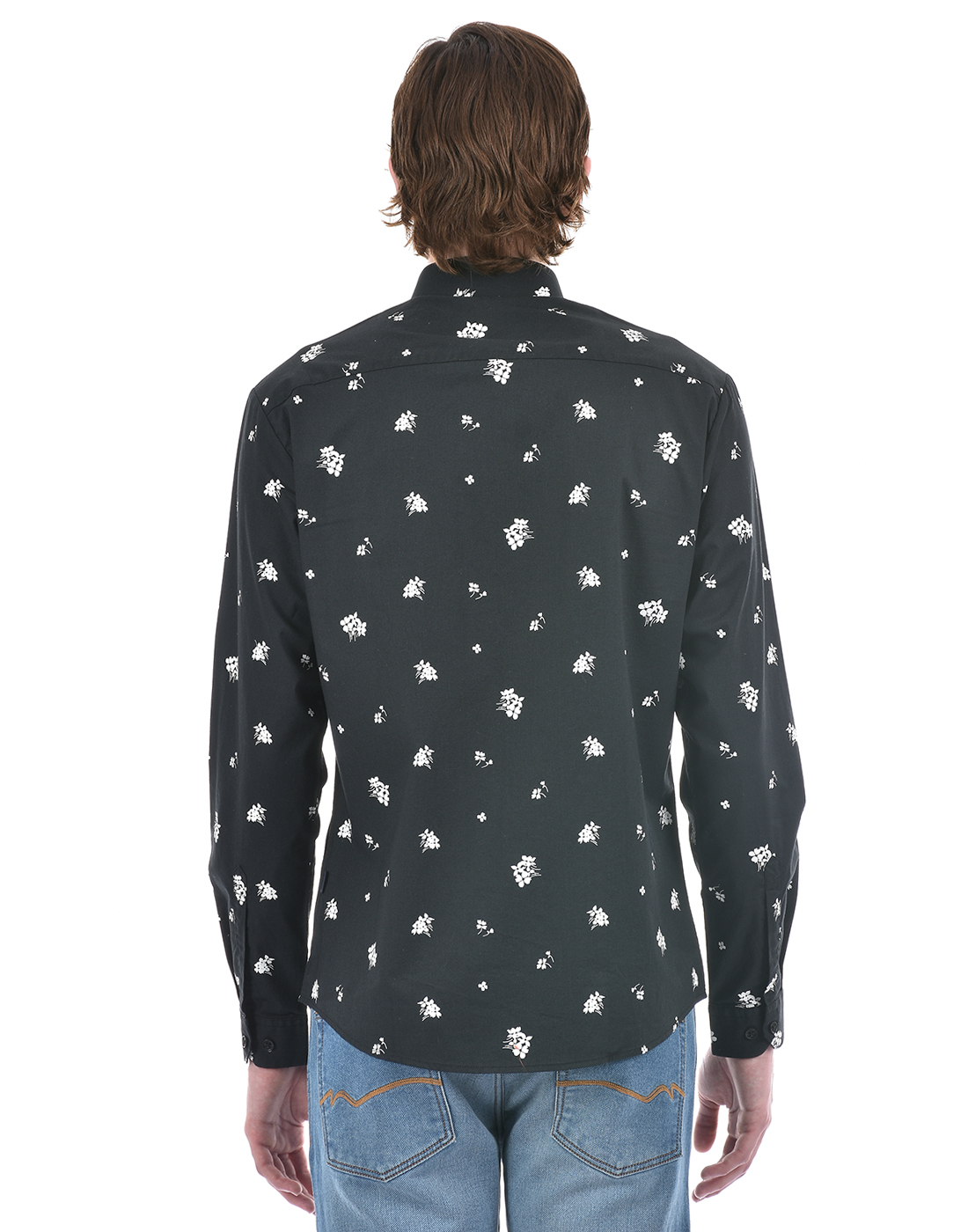 Numero Uno Men Floral Print Black Shirt